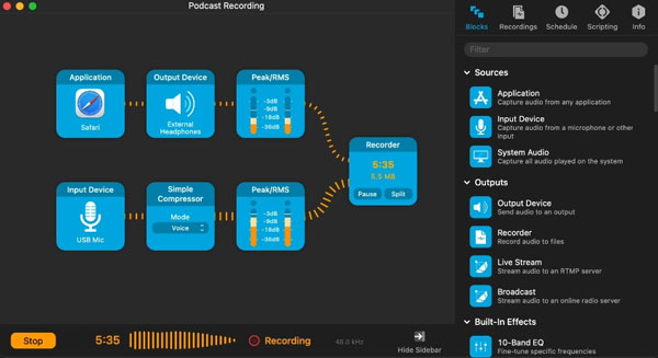 Enregistrement audio sur Mac via Audio Hijack