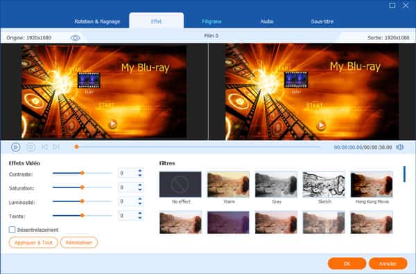 Ajuster l'effet vidéo