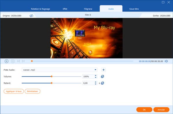 Éditer la piste audio