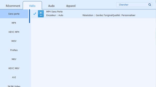 Définir le Format de Sortie