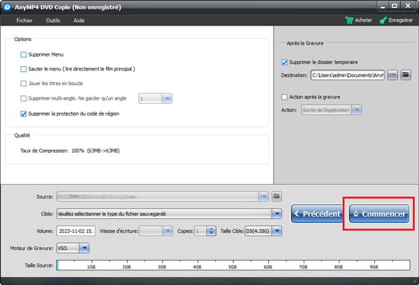 Commencer à transformer DVD en ISO