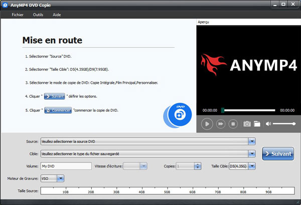 Lancer AnyMP4 DVD DVD Copie