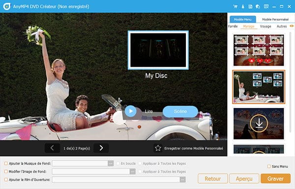 Personnaliser le menu
