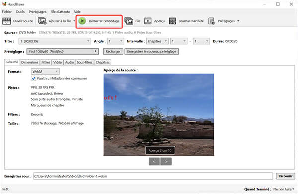 Ripper un Blu-ray avec HandBrake