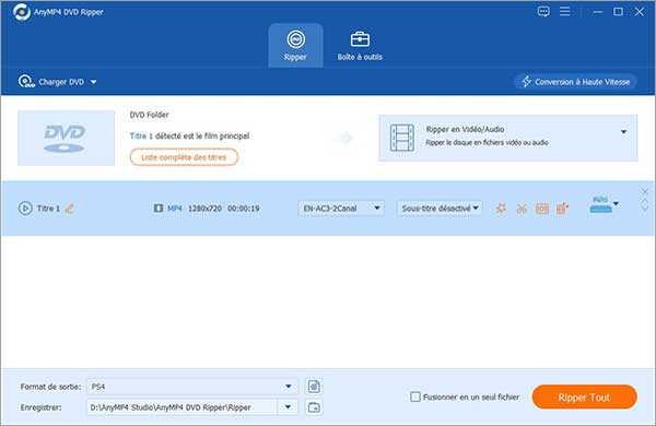 Définir bande audio et sous-titres à inclure