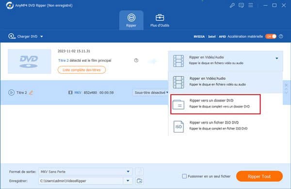 Ripper vers un dossier DVD