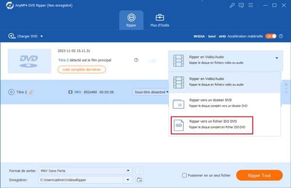Ripper vers un fichier ISO DVD