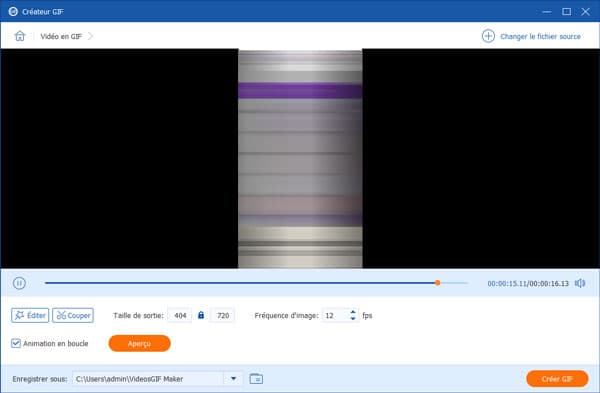 Créateur de GIF avec des vidéos