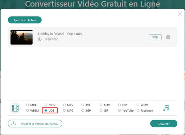 Convertir MKV en MOV avec AnyMP4 convertisseur vidéo gratuit en ligne