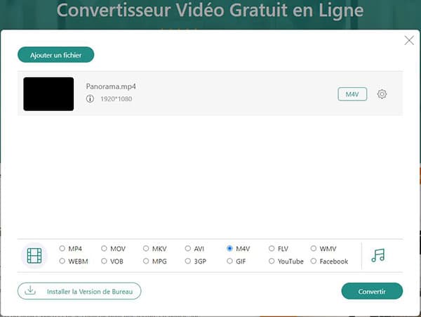 Convertir MP4 en M4V en ligne