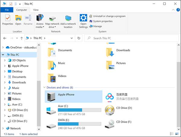 Connectez votre appareils iOS sur PC
