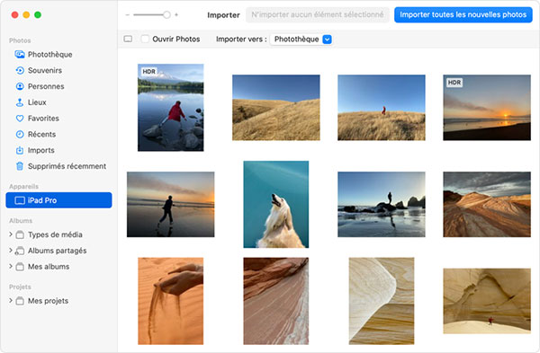 Transférer des photos d'iPad vers Mac