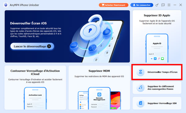 L'interface d'AnyMP4 iPhone Unlocker