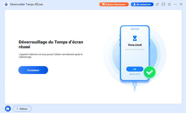 Supprimer le temps d'écran