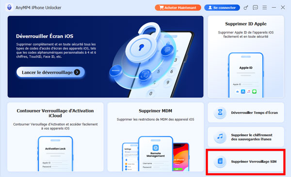 Supprimer Verrouillage SIM