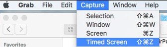 Capture d'écran Mac avec Grab
