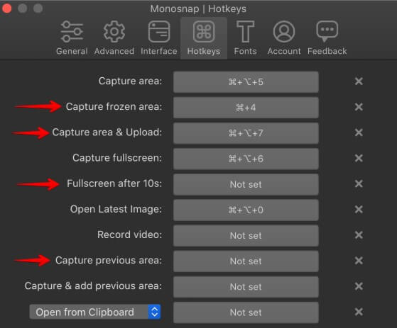Capture d'écran Mac avec Monosnap