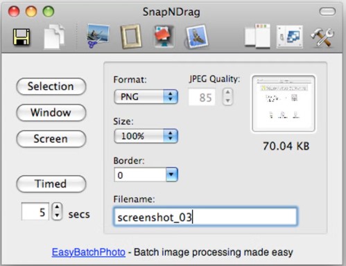 Capture d'écran Mac avec SnapNDrag