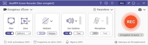 Modifier des réglages d'enregistrement WFP