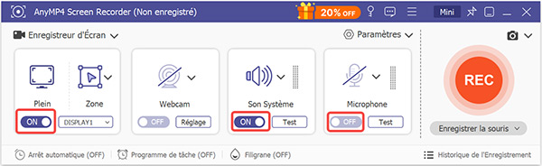 Faire des réglages de l'effet de l’enregistrement