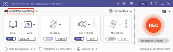 Lancer la fonction d'Enregistreur Téléphone