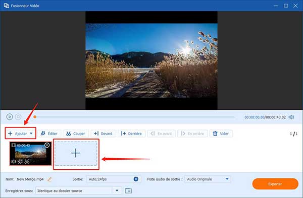 Ajouter ensuite les fichier AVI