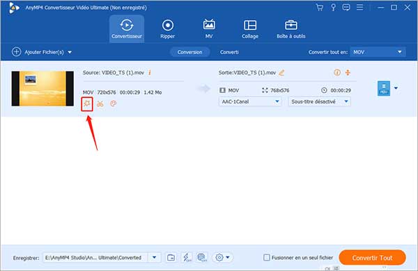 Choisir éditer pour entrer dans une novelle fenêtre