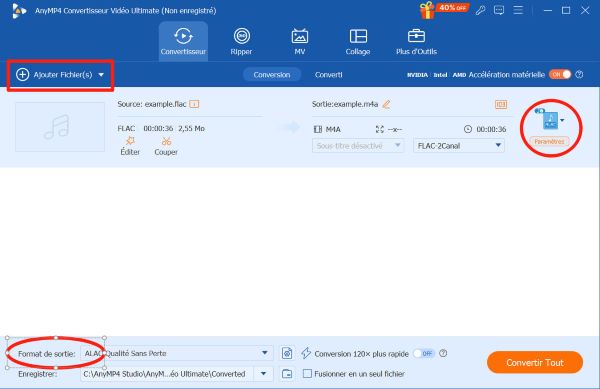 Choisir le format de sortie