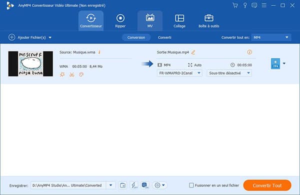 Convertir WMA en MP4