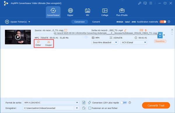 Éditer le fichier YouTube