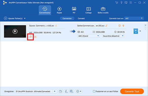 Accéder à la fonction d'édition