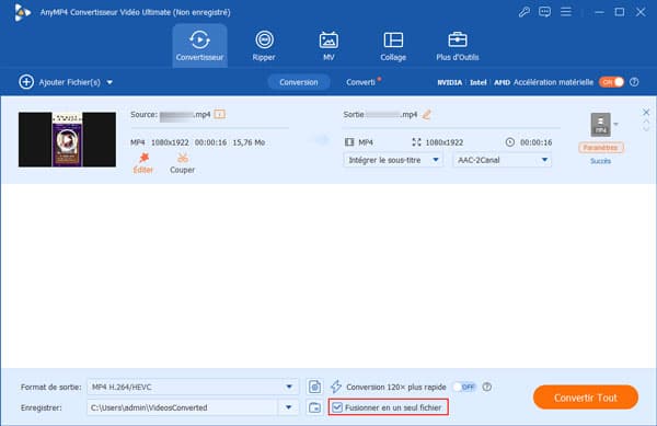 Fusionner des clips vidéo