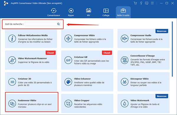 Fusionneur Vidéo dans Boîte à outils