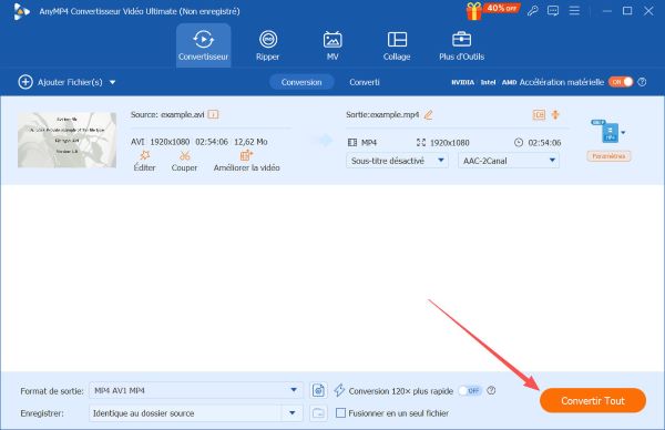 Lancer la conversion