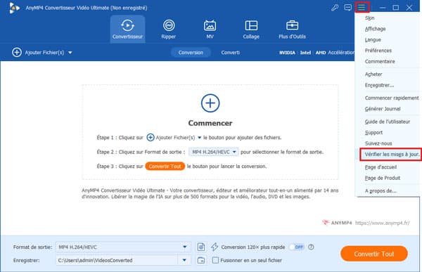 Vérifier les mises à jour