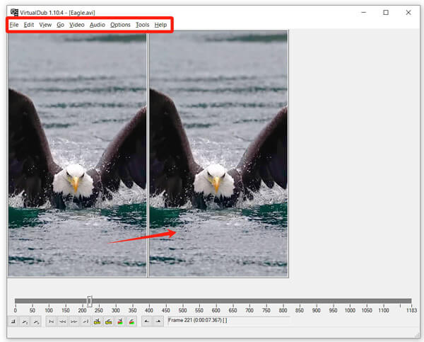 Utiliser la barre de menu du haut