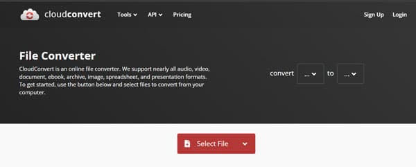 la capture d’écran de CloudConvert pour convertir VOB en MP4