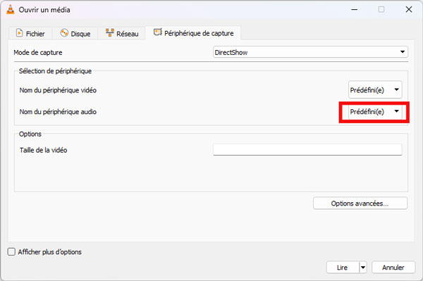 Choisir l'audio dans VLC