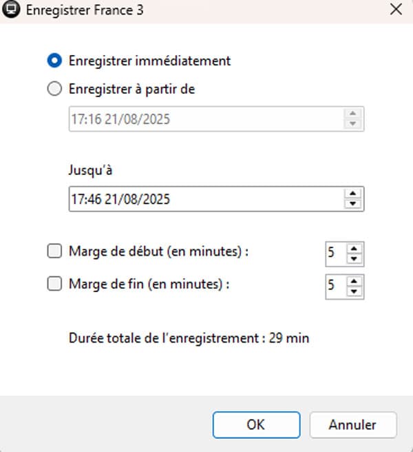 Choisir le début et la fin dans Captvty