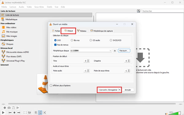 Sélectionnez l'option DVD