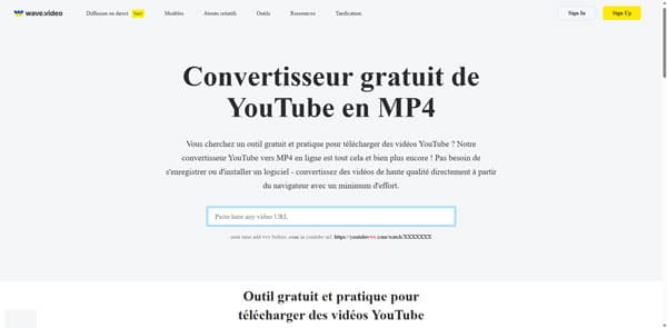 Choisir l'URL de YouTube