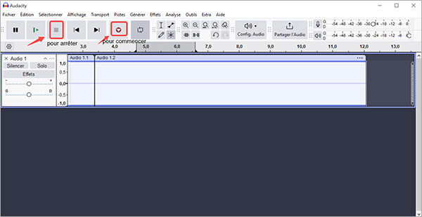 Commencer ou arrêter l'enregistrement