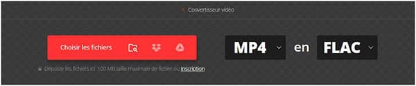 Convertir MP4 en FLAC avec Convertio