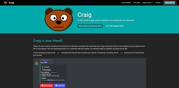 Enregistrer vocal Discord avec Craig Bot