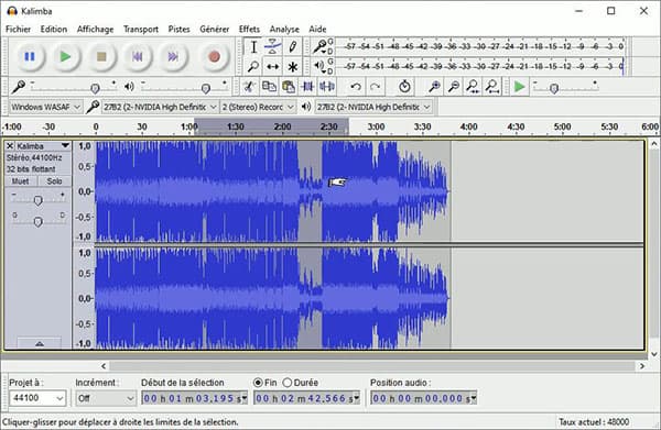 Démarrer l'enregistrement audio sur Audacity