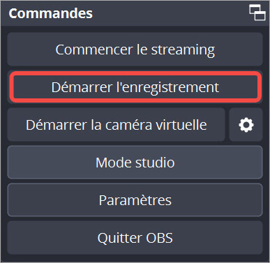 Démarrer l’enregistrement