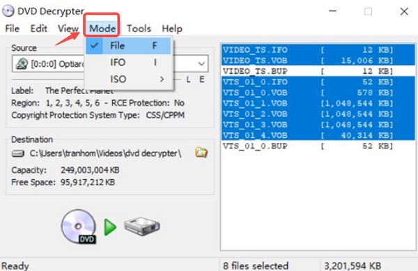 Ripper DVD avec DVD Decrypter