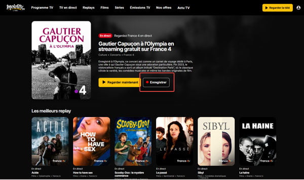 Enregistrer TV sur PC avec Molotov.tv