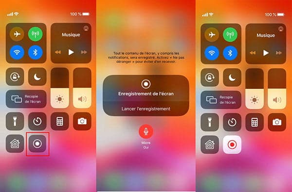 Enregistrer l'écran iPhone