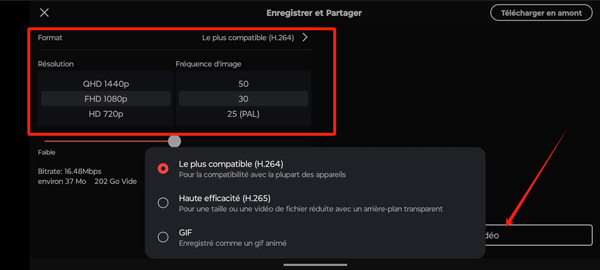 Enregistrer la vidéo avec KineMaster